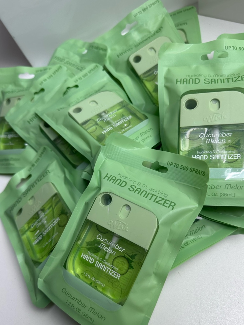 Wish Cucumber Melon Hand Sanitizer NWT 1.2 Fl Oz Lot of 16 Individually Sealed